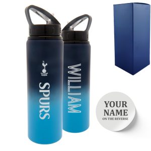 Official Printed Metal Tottenham Bottle, Personalise Any Name, Gift Boxed