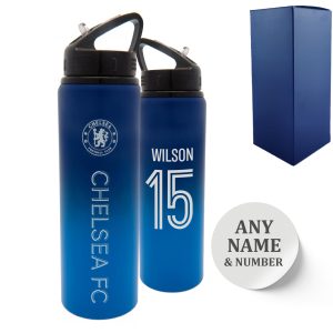 Official Printed Metal Chelsea Bottle, Personalise Any Number, Gift Boxed