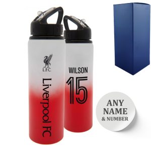 Official Printed Metal Liverpool Bottle, Personalise Any Number, Gift Boxed